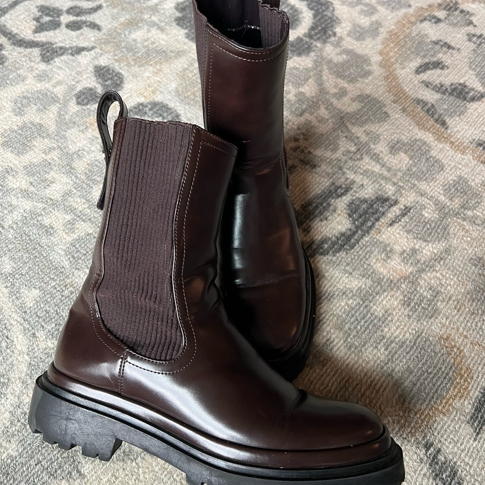 Zara chunky ankle boots